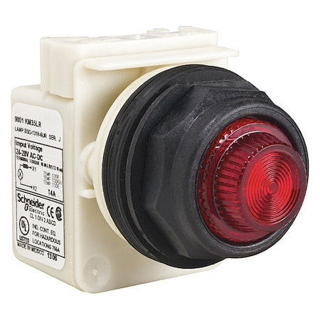 Schneider Electric 9001SKP3LRR31 Pilot Light, Red, 30 mm, LED