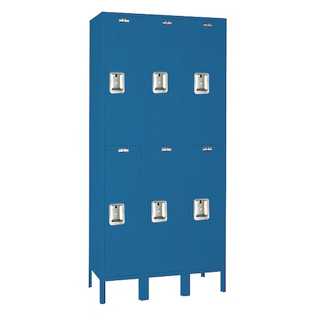 Lyon X6C52523ISU Wardrobe Locker, 45 in W, 15 in D, 78 in H, (2) Tier, (3) Wide