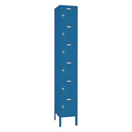 Lyon X6C5362SU Wardrobe Locker, 12 in W, 18 in D, 78 in H, (1) Wide, (6) Tier