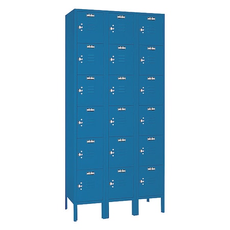 Lyon X6C53623SU Wardrobe Locker, 36 in W, 18 in D, 78 in H, (3) Wide, (6) Tier