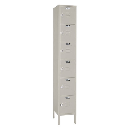 Lyon 7GC5362SU Wardrobe Locker, 12 in W, 18 in D, 78 in H, (1) Wide, (6) Tier