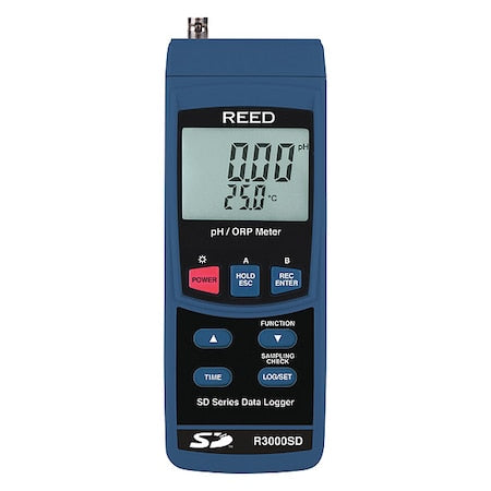 Reed Instruments R3000SD Multiparameter Meter, 0.00 to 14.00 pH