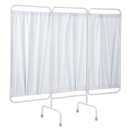 R&B Wire Products PSS-3/AML/WHT Three Panel Stationary Privacy Screen with Antimicrobial White Vinyl Panels