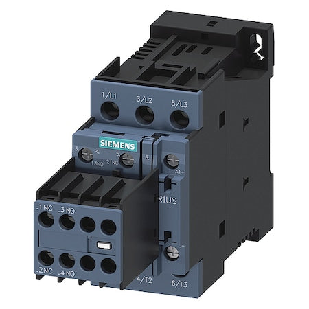 Siemens 3RT20241BB44 IEC PowerContactor, Non-Reversing, 24V DC