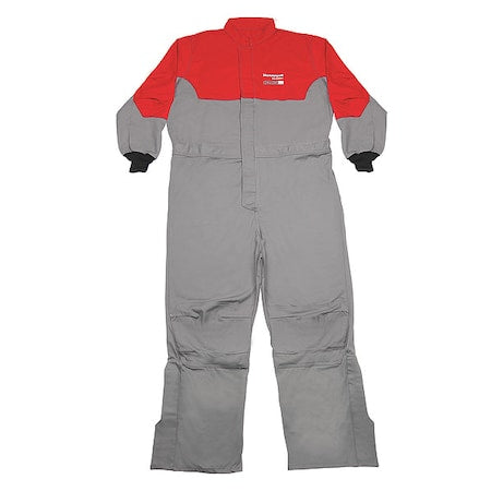 Salisbury ACCA8RG5X Coverall, 8 cal/sq cm ATPV, 5XL, 32 in Inseam, Cotton/Nylon, Hook-and-Loop