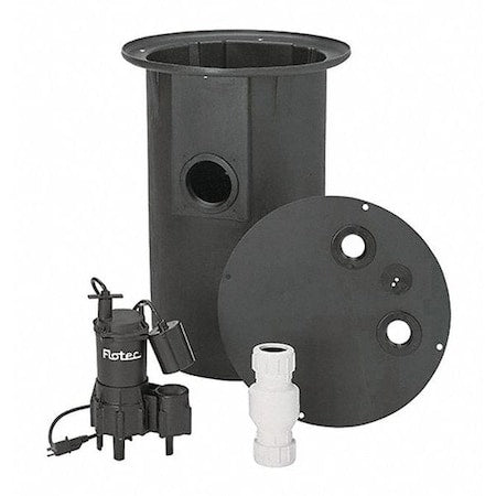 Pentair Flotec FP400C Sewage Pump System, 2/5 hp, 115V AC