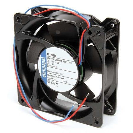 EBM-Papst 4112NH4 Axial Fan, Square, 12V DC, Aluminum, 4 11/16 in W.