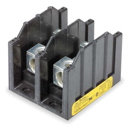 Eaton Bussmann 16323-2 Power Distribution Block, Open, 2 Pole, 310 A Copper, 600 V AC/DC