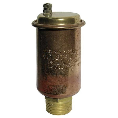 Bell & Gossett 87 Automatic Air Vent, Brass, 1/2 in FNPT, 3/4 in MNPT