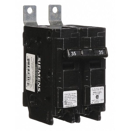 Siemens B235H Miniature Circuit Breaker, BL Series, 35A, 2 Pole, 120/240V AC, 22kA at 120/240V AC