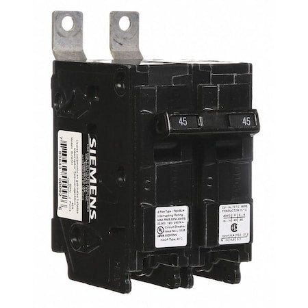 Siemens B245H Miniature Circuit Breaker, BL Series, 45A, 2 Pole, 120/240V AC, 22kA at 120/240V AC