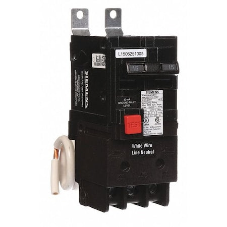 Siemens BE215H Miniature Circuit Breaker, BLE Series, 15A, 2 Pole, 120/240V AC, 22kA at 120/240V AC