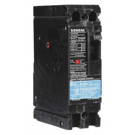 Siemens ED22B100 Molded Case Circuit Breaker, ED2 Series, 100A, 2 Pole, 240V AC, 10kA at 240V AC