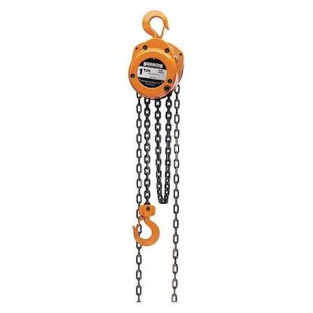 Harrington CF010-10 Manual Chain Hoist, 2000 lb., Lift 10 ft.