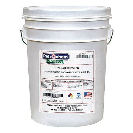 Petrochem FOODSAFE HYDRAULIC FG-100-005 5 gal Pail, Hydraulic Oil, 100 ISO Viscosity, 30 SAE