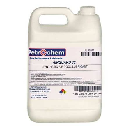 Petrochem AIRGUARD 32-001 Synthetic Air Tool Lubricant, SAE Grade 10W, ISO 32