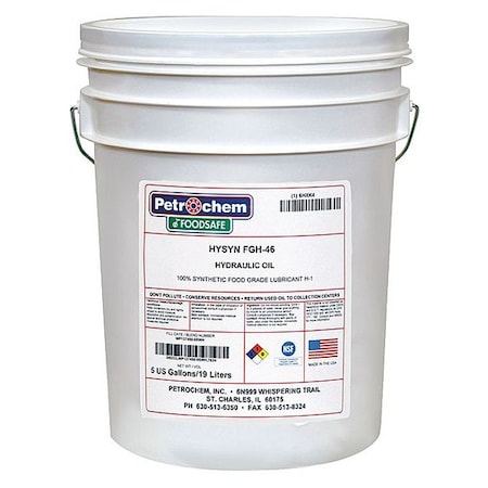 Petrochem HYSN FGH-46-005 5 gal Pail, Hydraulic Oil, 46 ISO Viscosity, 15W SAE