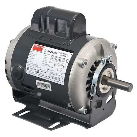 DAYTON 6K366 Capacitor-Start Belt Drive Motor, 1/3 HP, 115/230V AC Voltage, 56 Frame, 1,725 Nameplate RPM