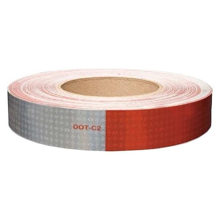 Oralite 18690 Reflective Tape, W 2 In, Red/White
