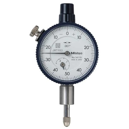 Mitutoyo 1411A Dial Indicator, 0 to 0.250 In, 0-50-0