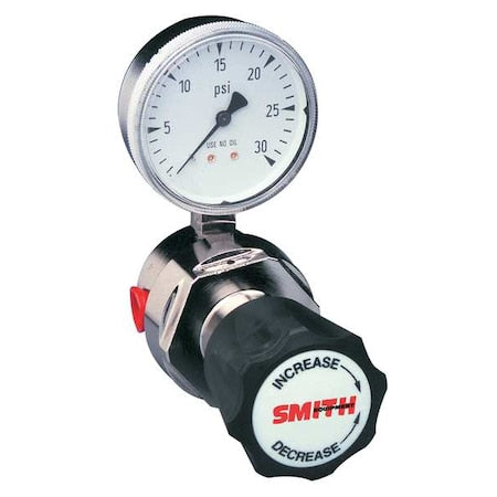 Smith Equipment 100-0000 High Purity Gas Regulator, Argon, Helium, Nitrogen, Single Stage, 1/4 in Inlet, 1/4 in Outlet