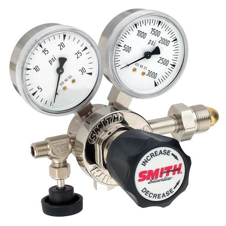 Smith Equipment 111-2009 High Purity Gas Regulator, Argon, Helium, Nitrogen, Single Stage, 0.965