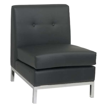 Office Star WST51N-B18 Collection: Wall Street Chair, Black Seat, Black Back, 23