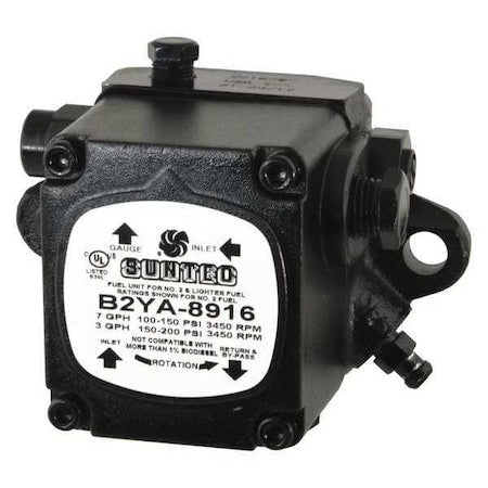 Suntec PF207N2GU Oil Burner Pump, 3450 rpm, 7 gph, 100-200 psi