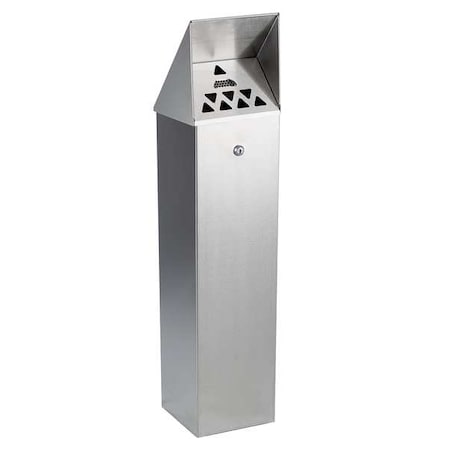 NO Butts BIN CO HDD01 Cigarette Receptacle, Silver, 1.75 gal