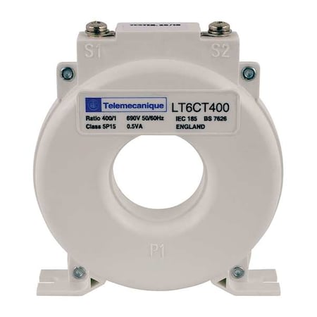 Schneider Electric LT6CT4001 Solid Core Current Transformer, 0 to 400A, 0 to 1A, Screw Terminal