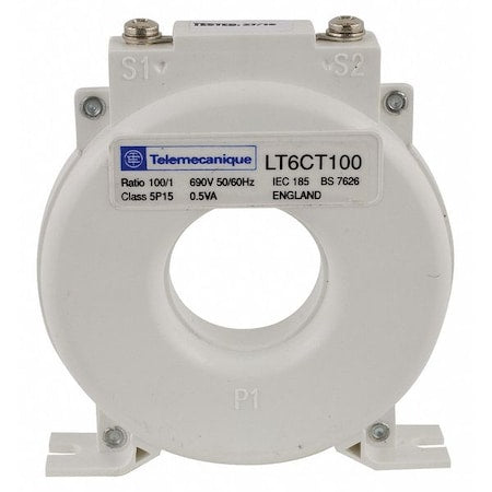 Schneider Electric LT6CT1001 Solid Core Current Transformer, 0 to 100A, 0 to 1A, Screw Terminal