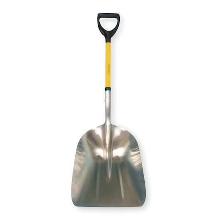 Ampco Safety Tools S-80FG Scoop Shovel, Not Applicable Blade, Aluminum Blade, 23 in L Yellow Fiberglass Handle