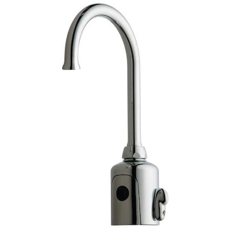 Chicago Faucet WWG116.429.AB.1T Sensor Single Hole Mount, 1 Hole Gooseneck Bathroom Faucet, Polished chrome