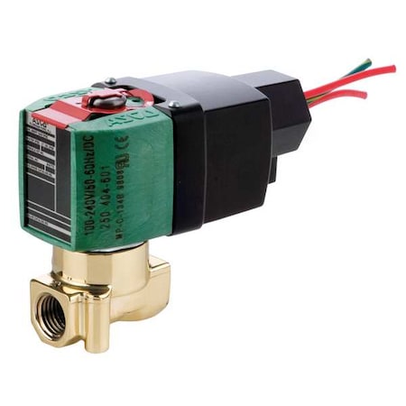 Asco 8262R208 Solenoid Valve, 2-Way, 2-Position, Normally Closed, 1/4 in Pipe Size, 100V to 240V AC/DC, High Flow