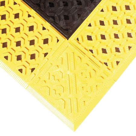Notrax 520S3036BY Interlocking Drainage Mat, 3 ft L x 30 in W, 7/8 in Thickness, PVC, Portholes, Black