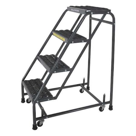 Ballymore 418G 38 in H Steel Rolling Ladder, 4 Steps, 450 lb Load Capacity