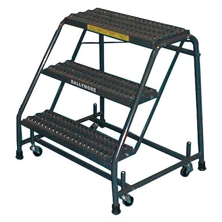Ballymore 318XSU 28 1/2 in H Steel Rolling Ladder, 3 Steps, 450 lb Load Capacity