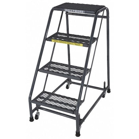 Ballymore 418X 38 in H Steel Rolling Ladder, 4 Steps, 450 lb Load Capacity