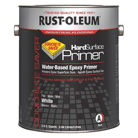 Rust-Oleum 353862 Epoxy Primer, White, Flat, 3.75 qt, 250 to 350 sq ft/gal, None Series