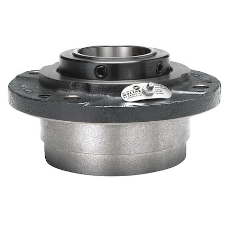 Moline Bearing 19331304 4 Holes, Circular Housing, Piloted Flange Bearing, Roller, 3-1/4 in Dia, Cast Iron, Set Screw