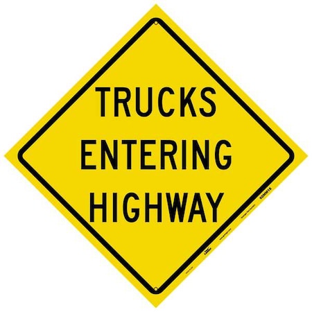 Condor 60MM18 Reflective Aluminum Traffic Sign, 24 in H, 24 in W, Aluminum, Diamond, English