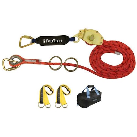 Falltech 771002K Horizontal Lifelines Temporary Horizontal Lifeline, 100 ft Length, 620 lb Weight Capacity
