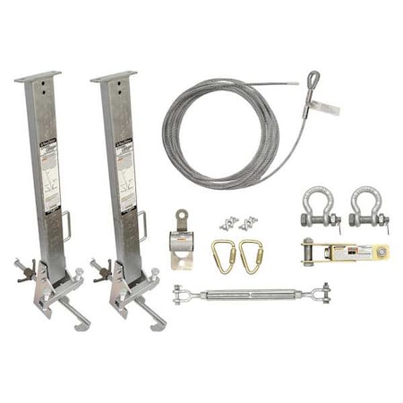 Falltech 6036012 Steelgrip Temporary Horizontal Lifeline, 60 ft. Length, 620 lb Weight Capacity