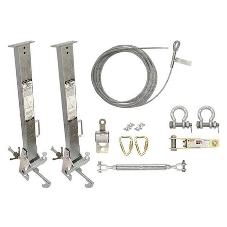 Falltech 6036024 Steelgrip Temporary Horizontal Lifeline, 60 ft. Length, 620 lb Weight Capacity