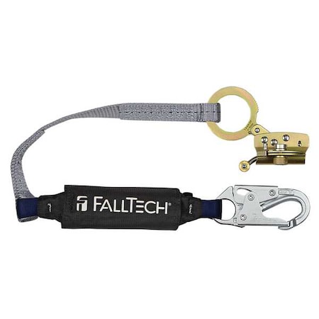 Falltech 8388 Shock-Absorbing Lanyard, 310 lb, Black, Blue, Fall Arrester, Snap Hook