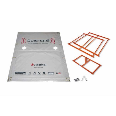 Quietsite 26462KT Acoustic Barrier, Polyester, Steel, 4 ft W, 6 1/8 ft L, 1 1/2 in Thick, Gray