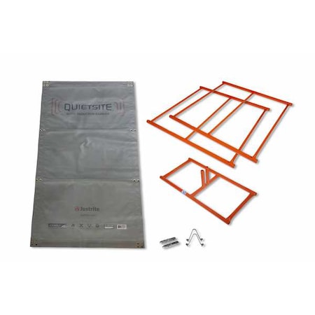 Quietsite 26466KT Acoustic Barrier, Polyester, Steel, 4 ft W, 8 1/8 ft L, 1 1/2 in Thick, Gray