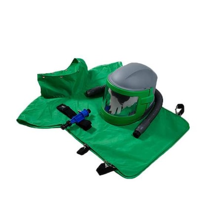 GVS-RPB NV3-703-51 Blast Helmet, Green/Gray/Black, RPB Nova 3 - Cool Air Tube, XL Nylon Cape, Nova 3