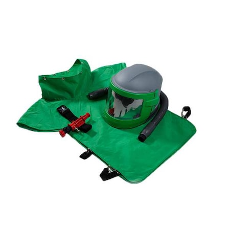 GVS-RPB NV3-704-51 Blast Helmet, Green/Gray/Black, RPB Nova 3 - Hot Air Tube, XL Nylon Cape, Nova 3