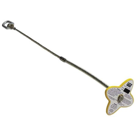 3M 2104819 Drop-Thru Anchor, 24 in Length, 420 lb Weigth Capacity, Steel Anchor, Swivel D-Ring